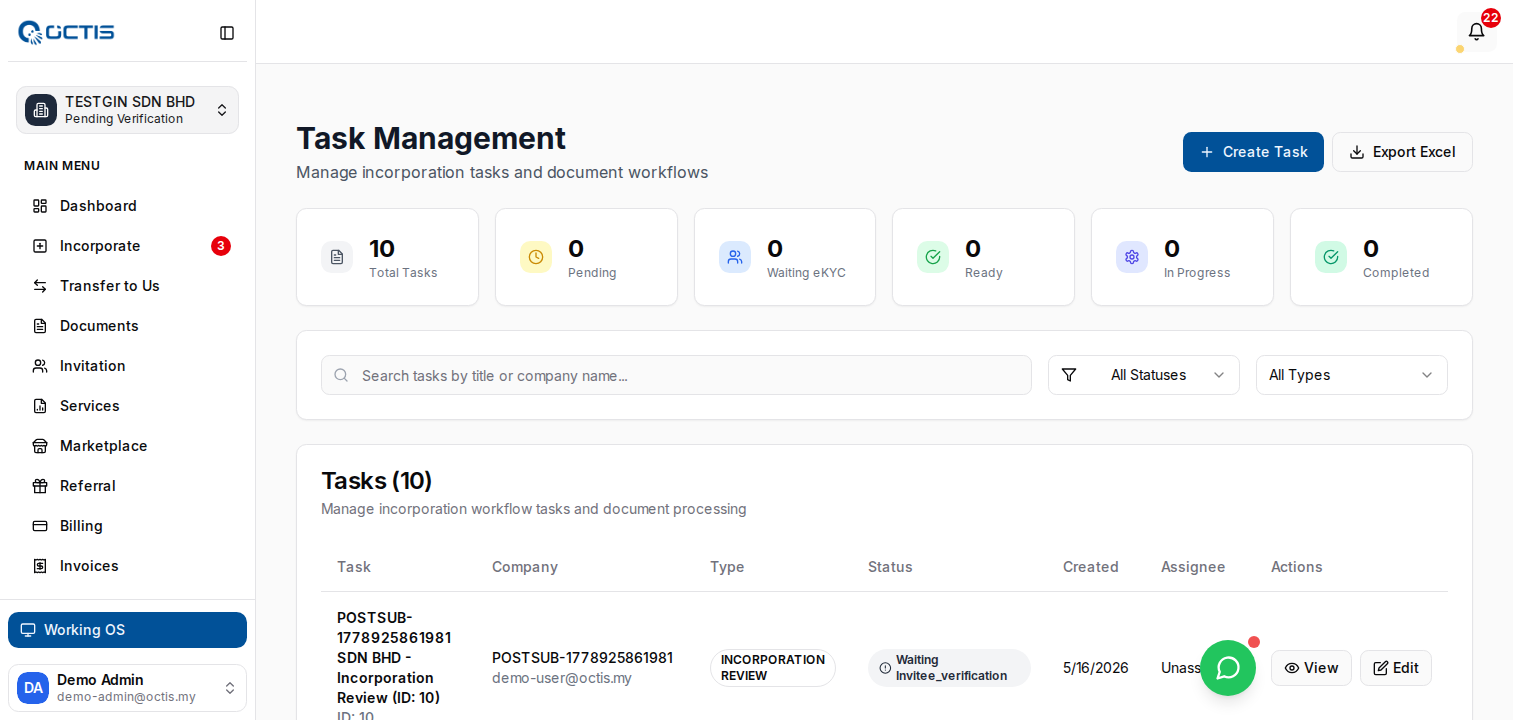 Step 3: Admin task queue