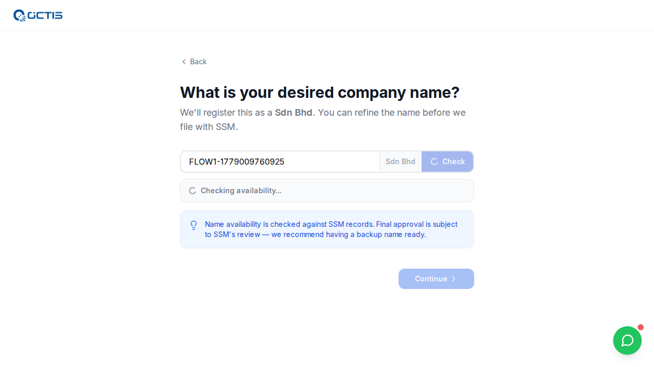 Step 3: Check name availability