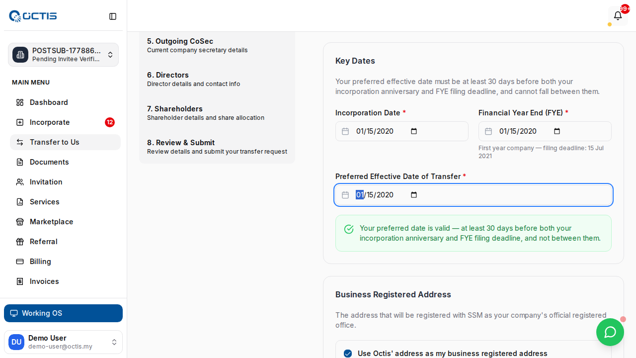 Step 8: Company details